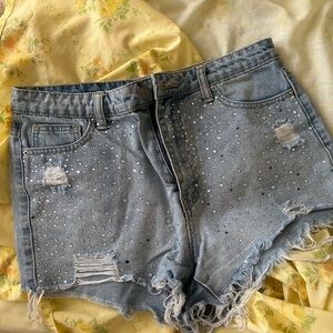 Bling jean shorts